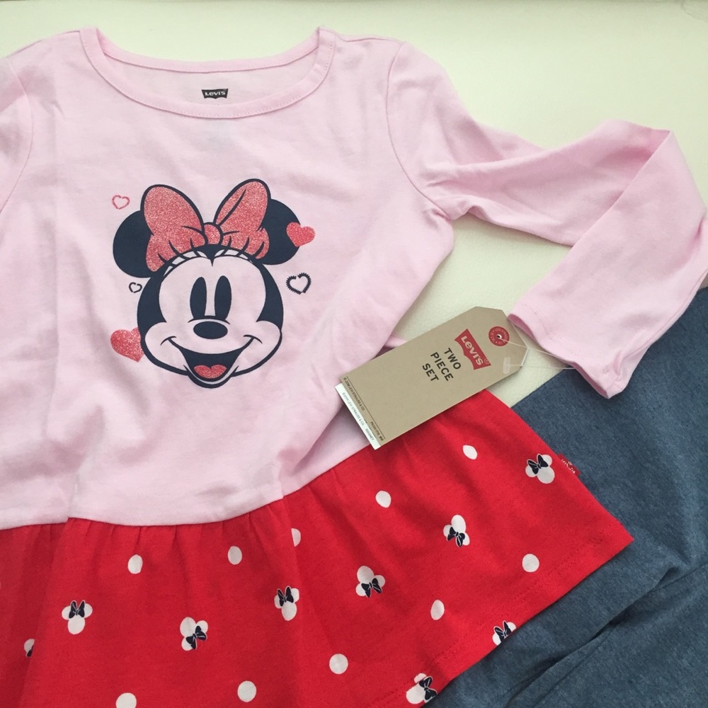 Disney by Levi’s Minnie Mouse Cute Pink Outfit - Picture 4 of 7
